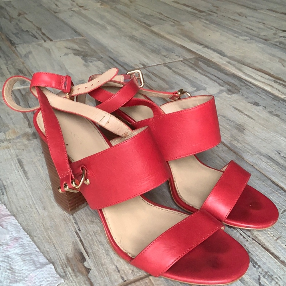 Coach Sherri red heels size 11 with ankle strap